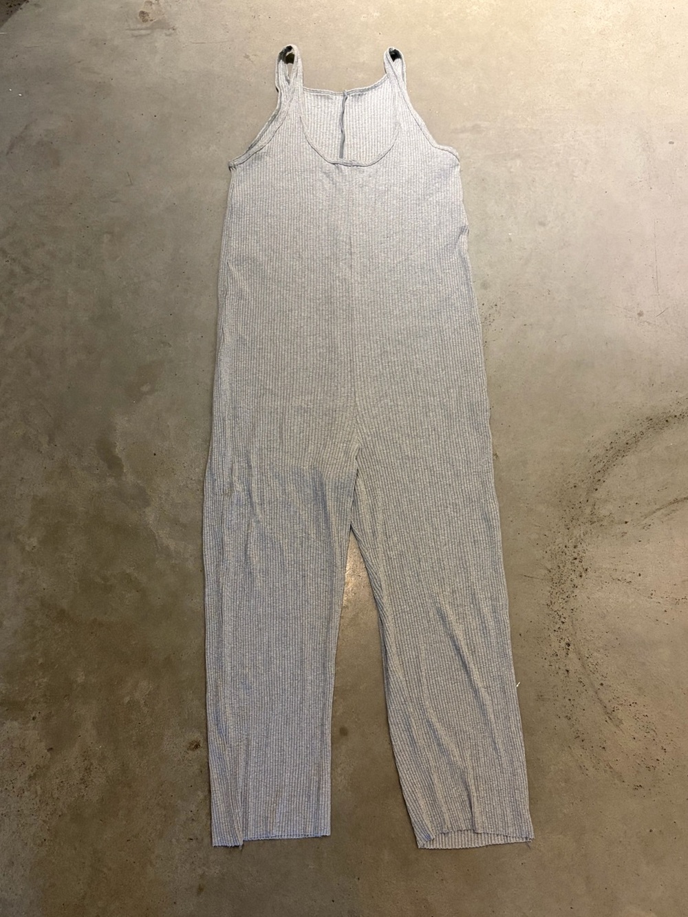 HDH Basics Light Grey Ribbed Jumpsuit Overalls